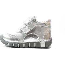 Onlo Ayakkabı Bayrak K.304 Deri Gümüş Ortopedik Kız Bebek Ayakkabı