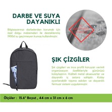 Badem10 Su Geçirmez Günlük Okul Sırt Çantası Notebook Laptop Bölmeli Tablet Evrak Çanta Kadın Erkek 15.6 Inç