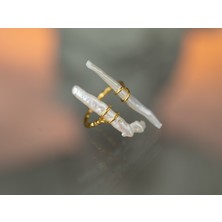 Flechazo Jewelry Minimalist Stick Incili Ayarlanabilir Yüzük