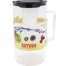 Decorium Simax Borosilikat Buz Hazneli Siyah Kapaklı Sürahi 2.5 Lt
