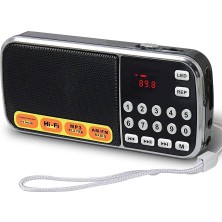 Ultratekno L-088AM Dijital Ekranlı El Fenerli Taşınabilir Şarjlı Cep Radyosu Usb/tf/aux/fm/am Radyo