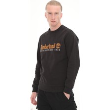 Timberland TB0A65DD0011 Timberland Embroidery Logo Brush Back Crew Neck Erkek