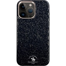 Santa Barbara Polo & Racquet Club iPhone 15 Pro Uyumlu Kılıf Mekanik Tuşlu Simli Işıltılı Diaomand Seri Aurora Kapak