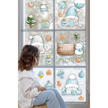 Msticker Sevimli Kış Cüceleri, Yeni Yıl Yılbaşı Sticker Seti, Cüceler Kurabiyeler ve Kış Konseptli Sticker