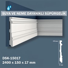 Dekoros 15 cm Beyaz Polimer Lake Süpürgelik Suya Darbeye Neme Dayanıklı 1 Adet Sipariş 240 Cm'dir ( 1 Pakette 9 Boy Vardır - Total 21,6 M )