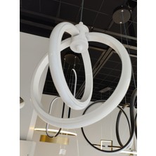 Hevsel Çember Içi Çember Beyaz Gövde Sarkıt Model Modern LED Aydınlatma