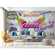 Lotus Aura 3D Görünümlü Grafiti Duvar Kağıdı, Hd Görünümlü Grafiti Tasarımlı Duvar Resmi
