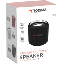 Torima D12 Taşınabilir Kablosuz Bluetooth Hoparlör Gümüş