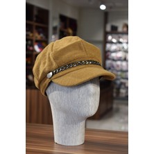 Shopiolog Kadın Siyah Denizci Şapka Kışlık Kaşe Kasket