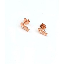 Ose Shop Balık Figürlü 925AYAR Gümüş Üzerine Rose Altın Kaplama Minimal Küpe