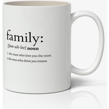 Nostaljik Lezzetler Family (Aile) Tasarımlı Kupa Bardak Baskılı Kahve Kupa Bardak