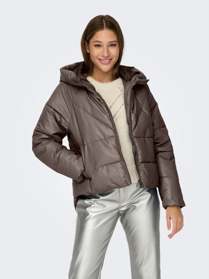 Only Onlnewanja Faux Leather Puffer Kadın Mont