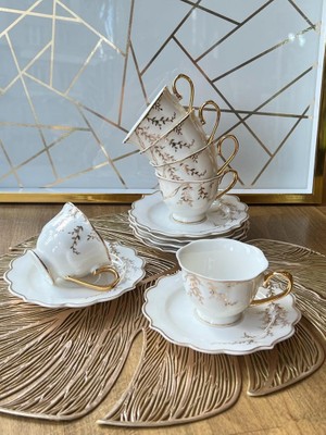 Rossev Türk Kahve Fincanı Evora 6 Kişilik 12 Parça