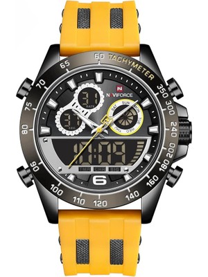 Naviforce Analog Dijital Su Geçirmez Silikon Kayış 9188T-BBY Erkek Kol Saati