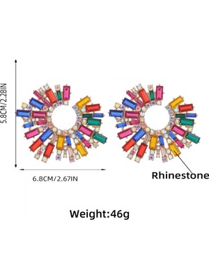 Fsfyb 1 ?ift Dü?me Küpe Ayşee?i ?ekilli ?ok Renkli Yapay Elmas Tak? Vintage Boho Küpeler Kızlar Plaj Bir Renk (Yurt Dışından)