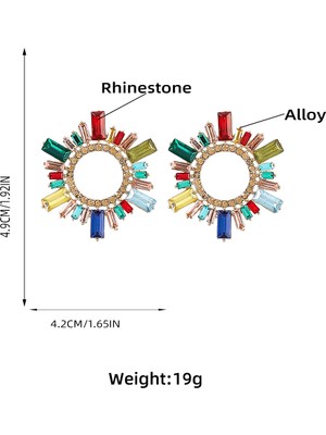 Fsfyb Yaratıcı Kişilik Alaşım Elmas Taklidi Ayçiçeği Küpe Kadın Moda Basit Süper Flaş Küpe, 1 Çift, Altın (Yurt Dışından)