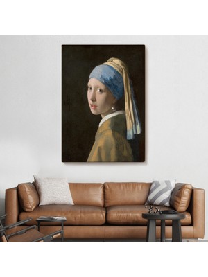 Doğal Tercih Inci Küpeli Kız Kanvas Tablo, Ressam Johannes Vermeer -4969