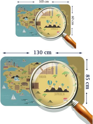 Doğal Tercih Eğitici ve Öğretici Dekoratif Cocuk Odası Türkiye Haritası Duvar Sticker 3877