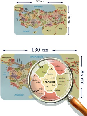 Doğal Tercih Eğitici Öğretici Dünya ve Türkiye Haritası Çocuk Odası Duvar Sticker 3890