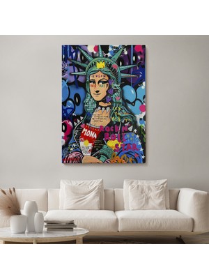 Doğal Tercih Mona Lisa Grafitti Pop Art Duvar TABLOSU -6216