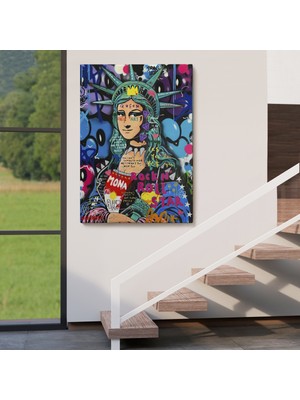 Doğal Tercih Mona Lisa Grafitti Pop Art Duvar TABLOSU -6216