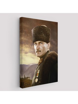 Doğal Tercih Kalpaklı Mustafa Kemal Atatürk Duvar Tablosu -6448