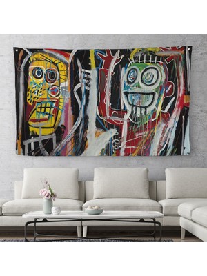 Harita Sepeti Jean Michel Basquiat, Boom Patmala Eseri Kanvas Duvar Örtüsü-Halısı-5032