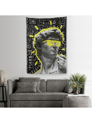 Harita Sepeti Michelangelo Buonarroti Davud Pop Art Duvar Örtüsü-Halısı-6376