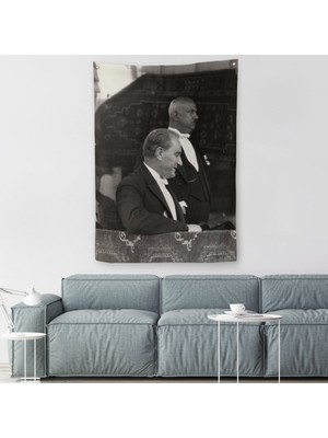 Harita Sepeti Mustafa Kemal Atatürk Duvar Örtüsü-Halısı - Halısı -6052