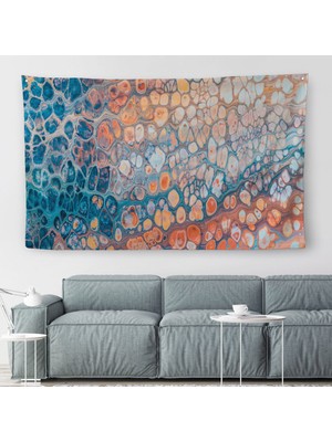 Harita Sepeti Sanatsal Mozaik Cam Dekoratif Kanvas Duvar Örtüsü-Halısı, Renkli Mozaik Cam Duvar Örtüsü-Halısı-5399