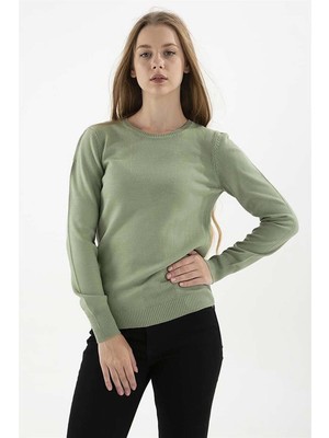 Fashion Friends Kadın Bisiklet Yaka Kazak 23K0245K1 Çağla