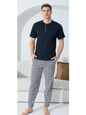Kly Pijama Kly 9507 Yarım Kol Altı Kareli Pijama Takım