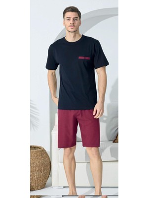 Kly Pijama Kly 9007 Sıfır Yaka Yarım Kol Şort Pijama Takım