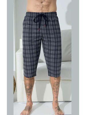 Kly Pijama 195B Battal Büyük Beden Ekoseli Tek Kapri