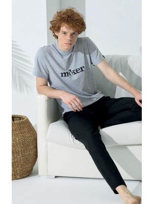 Kly Pijama Kly 1013 Sıfır Yaka Yarım Kol Spor Pijama Takım