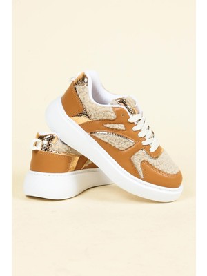 Peluş Garnili Sneakers TABA