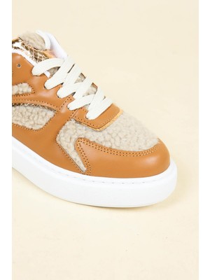 Peluş Garnili Sneakers TABA