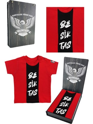 Beşiktaş Orijinal Kırmızı Bebek T-Shirt Hediyelik Ahşap Kutulu