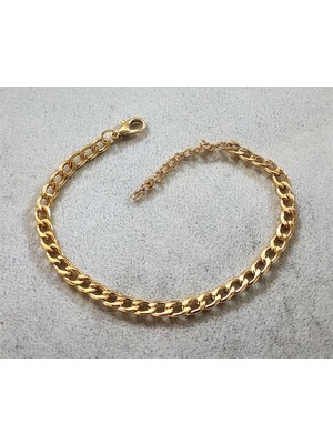 GOLD KAPLAMA 5 MM KLASİK BAKLAVA ZİNCİR BİLEKLİK-BİLEKLİK51