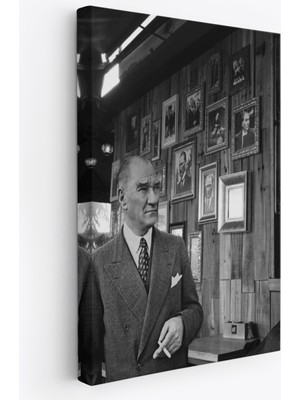 Doğal Tercih Atatürk Portre Tablosu Mustafa Kemal Atatürk Dikdörtgen Dekoratif Kanvas TABLO-FK-135