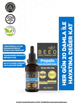 BEE'O  Suda Çözünebilir Propolis Damla 20 ml