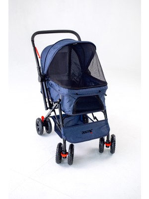 Justie Pet 76X52X95 cm Lacivert Kedi & Köpek Arabası Hafif ve Dayanıklı Tasarımla 20 Kg Kapasite