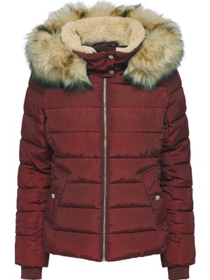 Only Kapüşonlu Bordo Kadın Mont 15304767