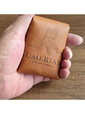 Sumerian Wallet Minimalist Deri Kartlık Taba (Anahtarlık Hediye )