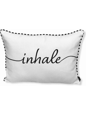 Jwk Home Inhale & Exhale Baskılı Biyeli Kırlent Kılıf Takım (35X50 - 35X50)