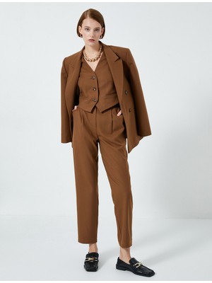 Koton Kumaş Pantolon Yüksek Bel Cep Detaylı Pileli