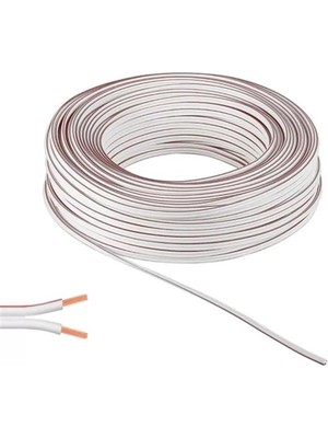 TSE 50 Metre 2x0,75 Beyaz Kırmızı Kodlu Kordon Kablo