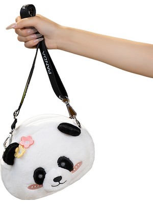 God Of Wealth Sevimli Panda Peluş Crossbody Omuz Çantası (Yurt Dışından)