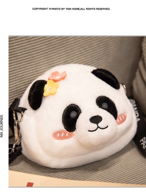 God Of Wealth Sevimli Panda Peluş Crossbody Omuz Çantası (Yurt Dışından)