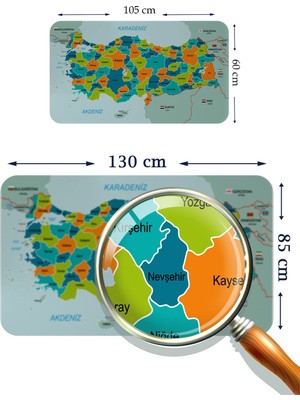 Doğal Tercih Harita Sepeti Eğitici Öğretici Dünya ve Türkiye Haritası Çocuk Odası Duvar Sticker 3887